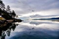 Panorama along the beautiful shorelines of the Gulf Islands off the shores of Vancouver Island Royalty Free Stock Photo