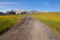 Panorama of Alpe di Siusi at summer Royalty Free Stock Photo