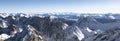 Panorama Alps view at Zugspitze, Bavaria, Germany, wintertime Royalty Free Stock Photo