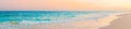 Panorama of amazing beautiful sunset on an exotic caribbean seashore