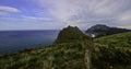 Panorama. Amazing rock on the coast.