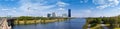 Panorama with the amazing skyline of Donau City Vienna and the brand new DC-Tower Royalty Free Stock Photo