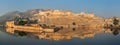 Panorama of Amer (Amber) fort, Rajasthan, India Royalty Free Stock Photo