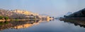 Panorama of Amer (Amber) fort, Rajasthan, India Royalty Free Stock Photo