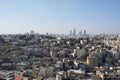 Panorama of Amman city in Jordan - the contrast of public housing and modern skyscrapers. Royalty Free Stock Photo