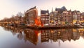 Panorama of Amsterdam canal Herengracht Royalty Free Stock Photo