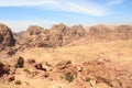 Panorama of ancient city of Petra seen from High place of sacrifice, Jordan Royalty Free Stock Photo