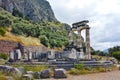 Panorama of Ancient Greek archaeological site of Delphi, Greece Royalty Free Stock Photo