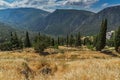 Panorama of Ancient Greek archaeological site of Delphi, Greece Royalty Free Stock Photo