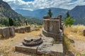 Panorama of Ancient Greek archaeological site of Delphi, Greece Royalty Free Stock Photo