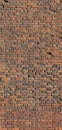 Panorama of ancient red brick wall vertical texture background. big layout Royalty Free Stock Photo