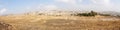 Panorama Ancient Roman city of Gerasa against the background of the modern city of Jarash. preset-day Jerash, Jordan.