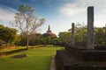 Panorama of ancient ruins in Polonnaruwa with Rankot Vihara Royalty Free Stock Photo