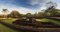 Panorama of ancient ruins in Polonnaruwa with Rankot Vihara Royalty Free Stock Photo