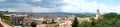 Panorama of the ancient Spanish city of Girona, opening from the walls of the ancient fortress Royalty Free Stock Photo