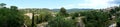 Panorama of the ancient Spanish city of Girona, opening from the walls of the ancient fortress Royalty Free Stock Photo