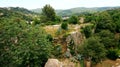 Panorama of the ancient Spanish city of Girona, opening from the walls of the ancient fortress Royalty Free Stock Photo