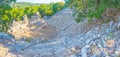 Panorama of the ancient theatre in Phaselis, Tekirova, Turkey Royalty Free Stock Photo