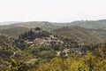 Castelnou, June 26, 2023, France - Panorama of the ancient village of Castelnou in the south of France