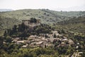 Castelnou, June 26, 2023, France - Panorama of the ancient village of Castelnou in the south of France