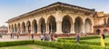 Panorama of the Anguri Bagh building in the Red Fort of Agra