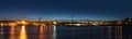 Panorama of Angus L. Macdonald Bridge that connects Halifax to D Royalty Free Stock Photo