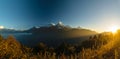 Panorama of Annapurna Himalaya mountain range, Pokhara, Nepal Royalty Free Stock Photo
