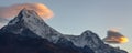 Panorama of Annapurna South and beautiful clouds during sunrise from Poonhill, Nepal Royalty Free Stock Photo