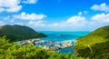 Panorama of Anse Marcel on the island of Saint Martin in the French West Indies Royalty Free Stock Photo