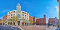 Panorama of Stradivari Square in Cremona, Italy