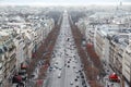 Panorama from Arc de Triomphe, Champs-Elysees Royalty Free Stock Photo