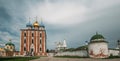 Panorama of architectural ensemble of the Ryazan Kremlin. Ryazan historical-architectural Museum-reserve