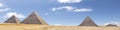 Panorama of the area with the great pyramids of Giza, Egypt Royalty Free Stock Photo