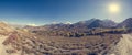 Panorama of arid mountain wasteland.