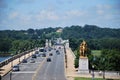 Panorama of the Arlington Memorial Bridge at the National Mall in Washington D.C. Royalty Free Stock Photo