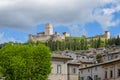 Panorama of Assisi from its countryside. Color image Royalty Free Stock Photo