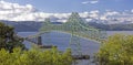 Panorama of Astoria Bridge in Oregon.