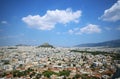 Panorama of Athens with Lycabettus hill Royalty Free Stock Photo