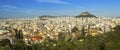 Panorama of Athens and Lycabettus Hill (right) in Greece. Royalty Free Stock Photo