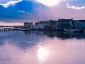 Panorama of Athlone city and the Shannon river Royalty Free Stock Photo