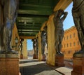 Panorama of the Atlanteans of the Hermitage in St. Petersburg