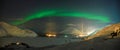 Panorama of Aurora polaris Royalty Free Stock Photo