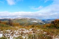 Panorama autumn mountains. Bieszczady. Poland Royalty Free Stock Photo