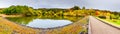 Panorama of autumn scene in Mount Lofty park Royalty Free Stock Photo