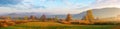 Panorama of an autumnal rural landscape at sunrise Royalty Free Stock Photo