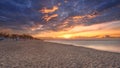 Panorama of awesome sea and beach sunrise