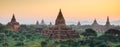 Panorama of Bagan temple at sunset, Myanmar Royalty Free Stock Photo