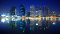 Panorama of Bangkok city at night, Thailand Royalty Free Stock Photo