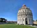 Panorama of Baptistery of St. John (Battistero di Pisa) in Pisa, Italy