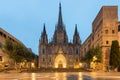 Panorama of Barcelona Cathedral of the Holy Cross and Saint Eula Royalty Free Stock Photo